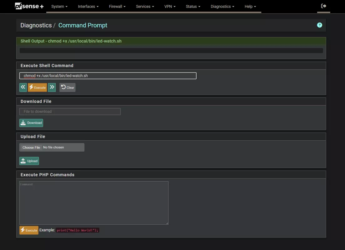 Command Prompt – chmod +x